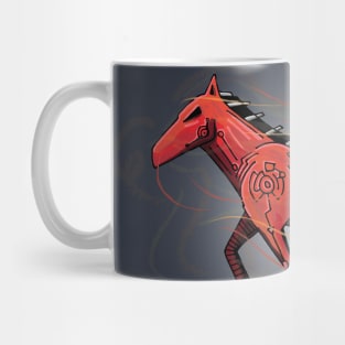 Red Robot Horse Mug